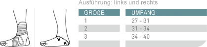 Gr&#246;&#223;e Ma&#223;nahme Push med Kn&#246;chelbandage Aequi Flex